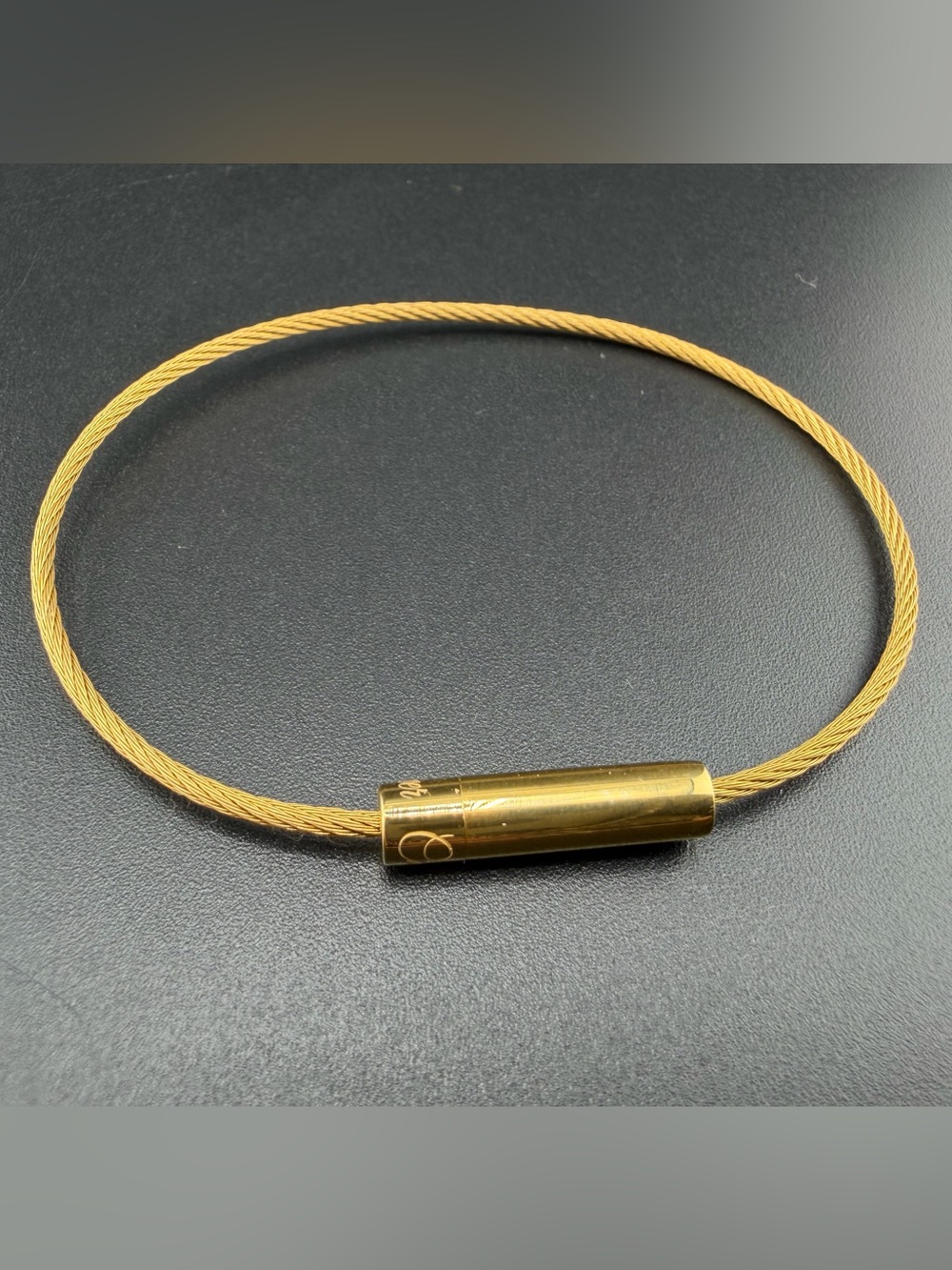 Oliver Cabell Gold-Tone Cable Bangle Bracelet with Cylinder Clasp